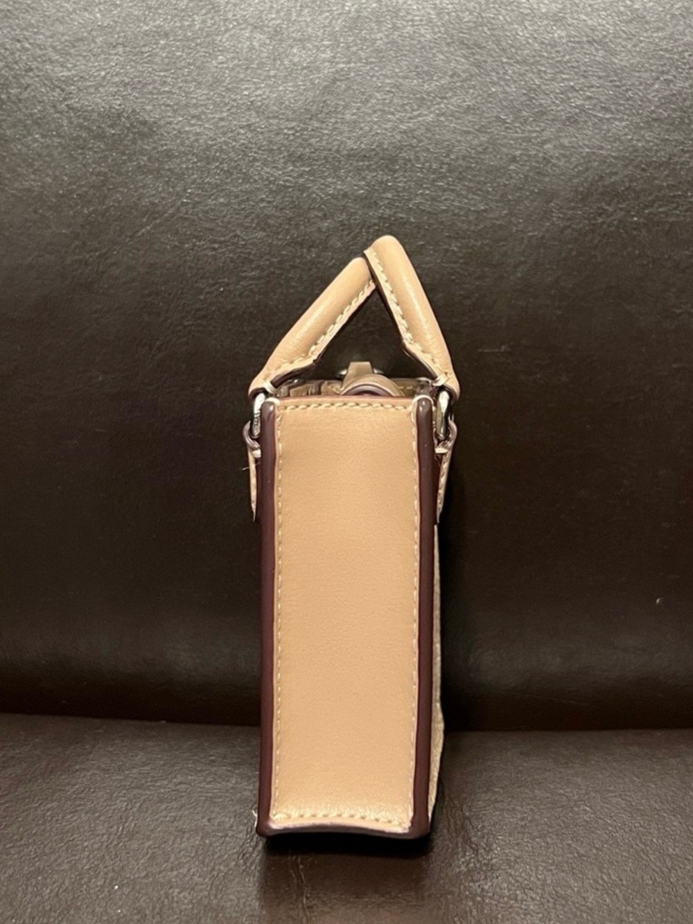 NWT Coach logo monogram Signature leather nano Mini tote charm hand bag. - Picture 8 of 13